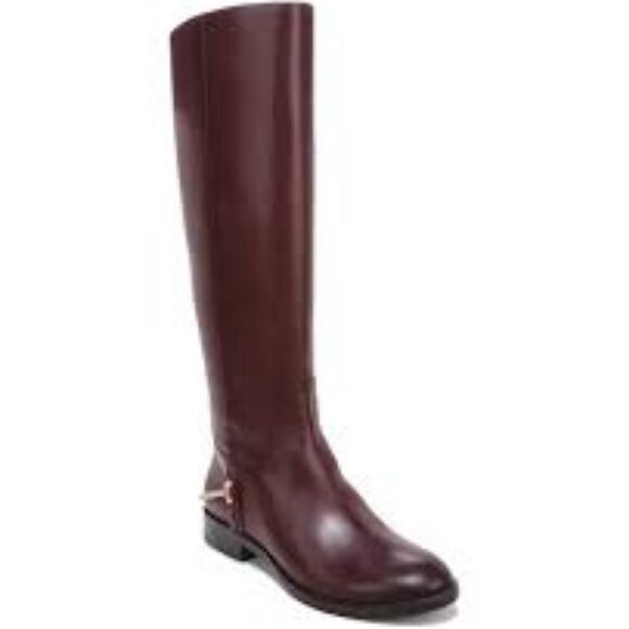 NEW FRANCO SARTA WOMEN'S LINDY TALL LEATHER BOOTS MAHOGANY 5 - Picture 2 of 8